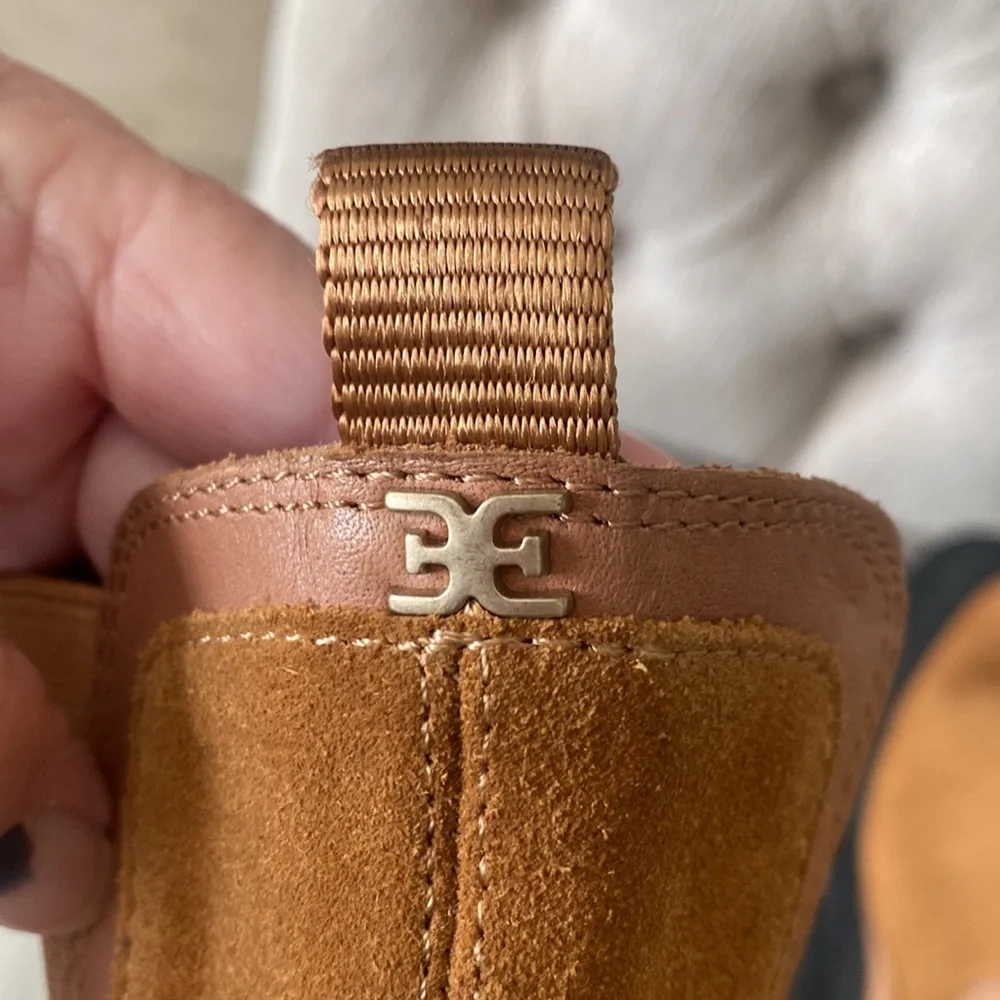 Sam Edelman NEW Lug Sole Suede Chelsea Camel Boot Sz 9 1/2 Gorgeous Boot!!! - Picture 10 of 14